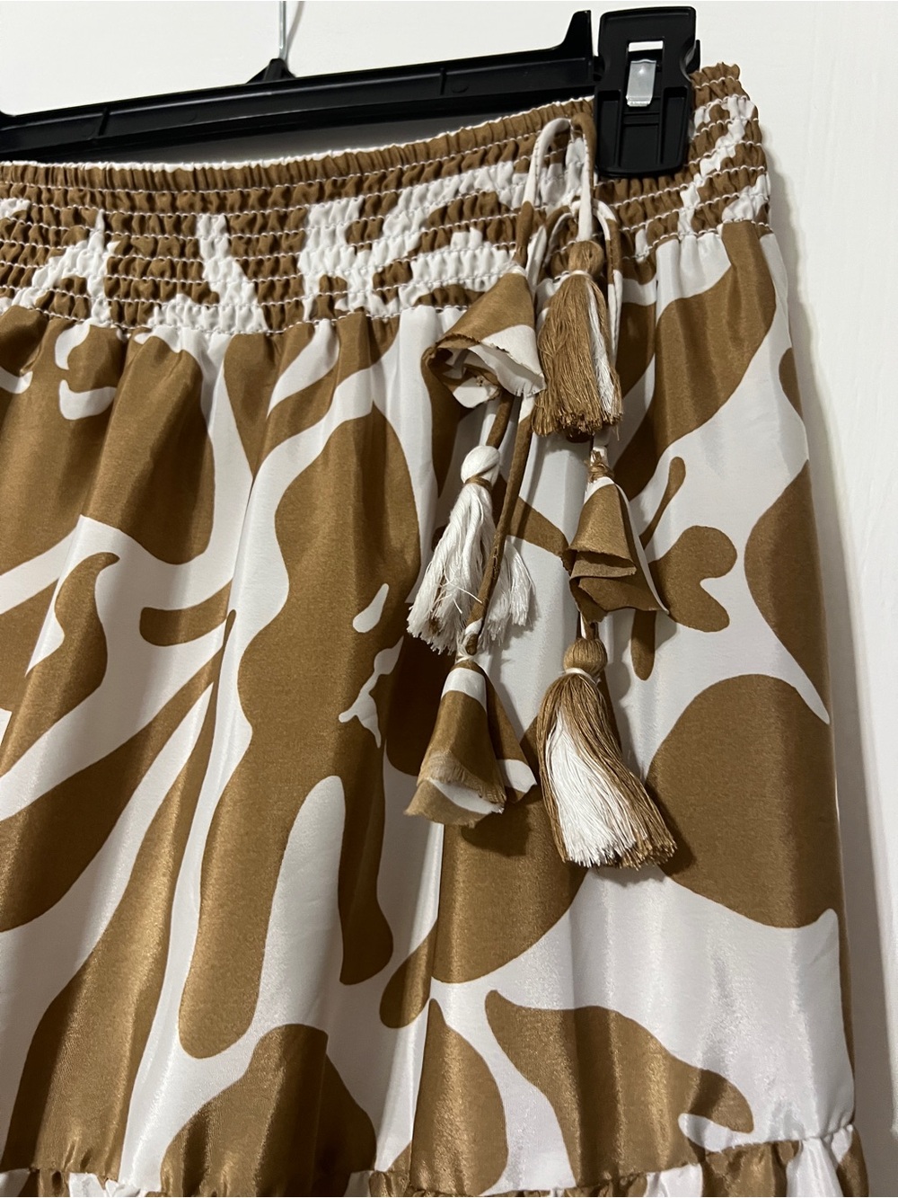 Calypso St. Barth Beige and White Patterned Skirt